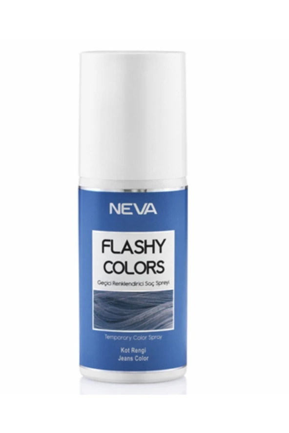 Neva Flashy Colors Geçiçi Renklendirici Sprey Kot Rengi Sprey Boya 75 Ml