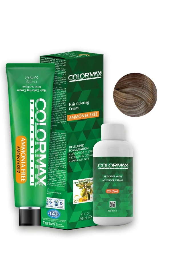 Colormax Açık Küllü Kumral Ve Aktivatör Krem Amonyaksız 60 Ml Saç Boyası No:8.1 ürün görseli 1