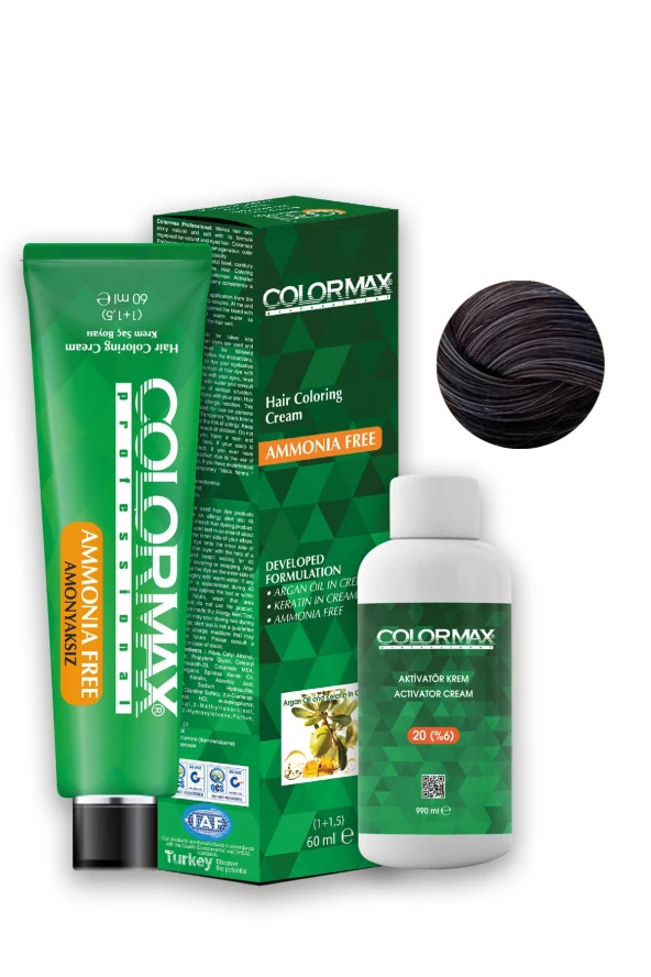 Colormax Gri Amonyaksız 60 ml Saç Boyası ve Aktivatör Krem