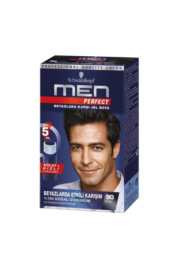 SCHWARZKOPF MEN PERFECT Schwarzkopf Men Beyaz Renk Kırıcı Saç Boyası 90 Siyah