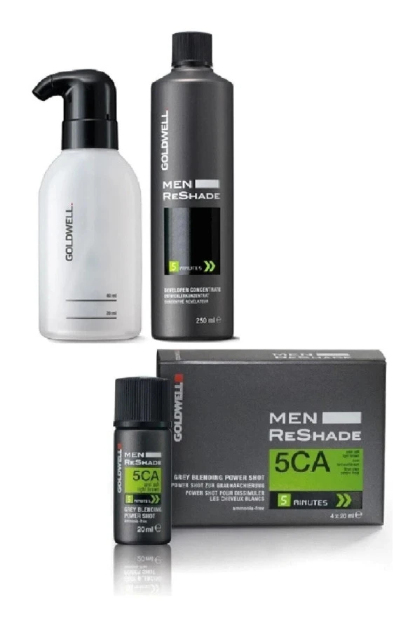 GOLDWELL Men Reshade 5ca Erkeklere Özel Köpük Boya 4x20ml + Developer Uygulama Losyonu 250ml