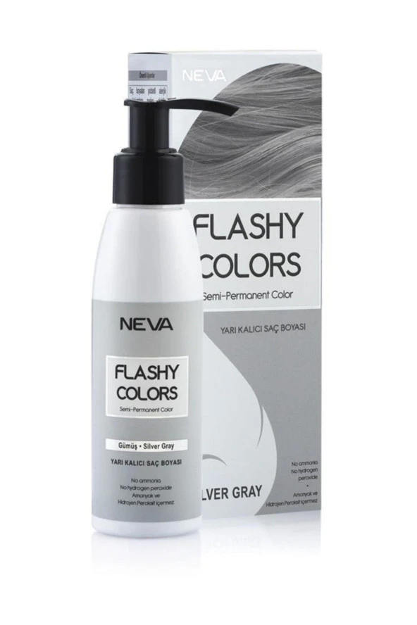 Neva Flashy Colors Yarı Kalıcı Saç Boyası Silver Gray / Gümüş 100 ml