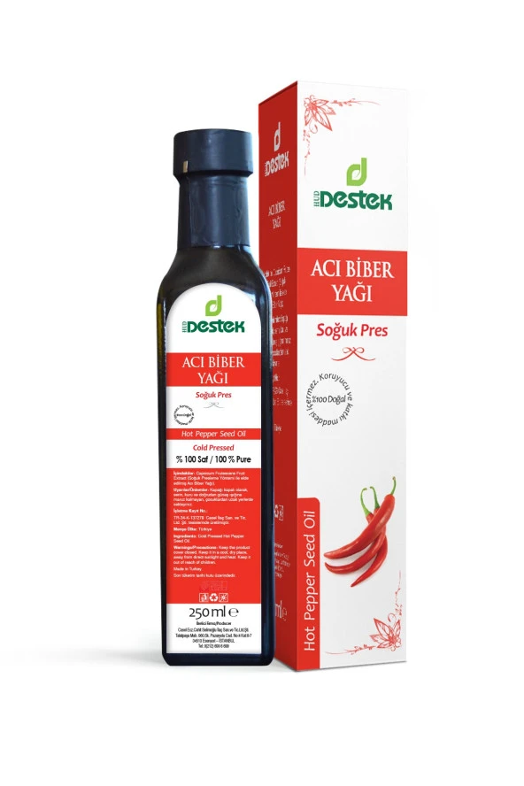 Destek Acı Biber Yağı (Soğuk Pres) 250 ml