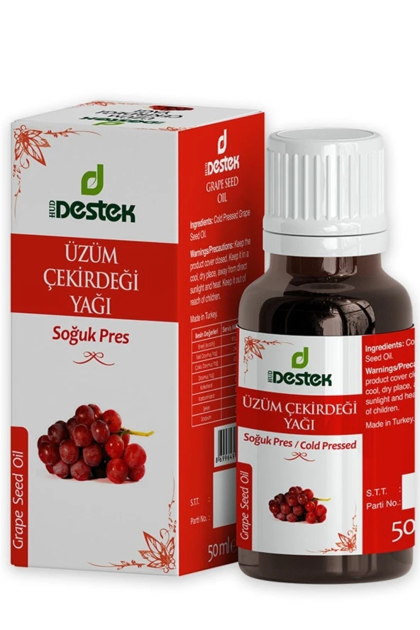 Destek Üzüm Çekirdeği Yağı Soğuk Pres 50 ml