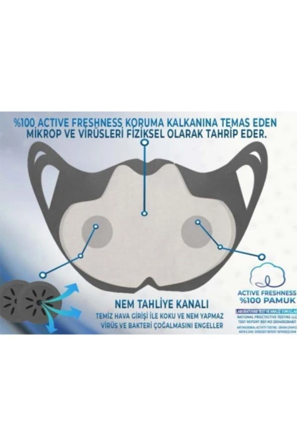 Ersav Beyaz Tam Bariyer Yıkanabilir 7 Katlı Yetişkin Maske - 2