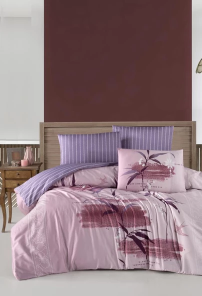 DİJİTAL SATEN ÇİFT KİŞİLİK NEVRESİM TAKIMI LİLYA ürün görseli 1