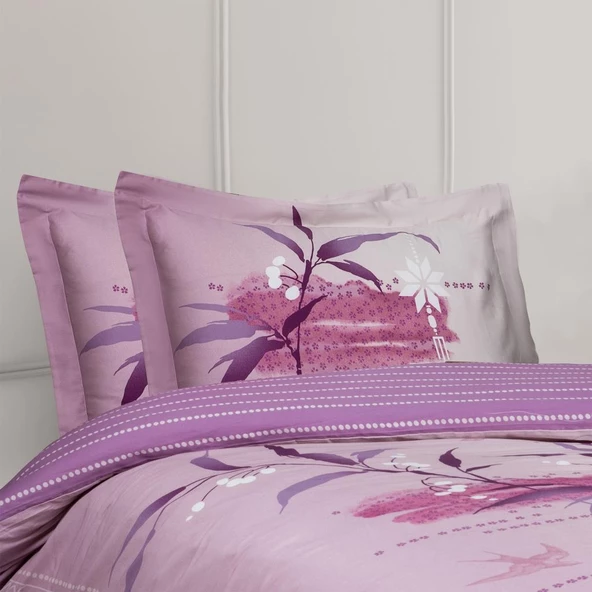 DİJİTAL SATEN ÇİFT KİŞİLİK NEVRESİM TAKIMI LİLYA - Resim 2