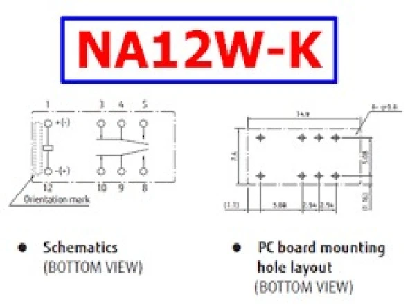 12 V Çift Kontak Röle - Na12W-K - Resim 3