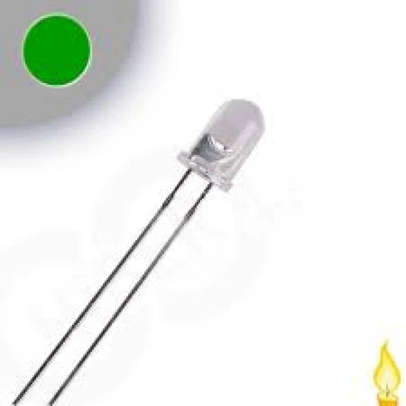 5Mm Yeşil Mum Led - 1