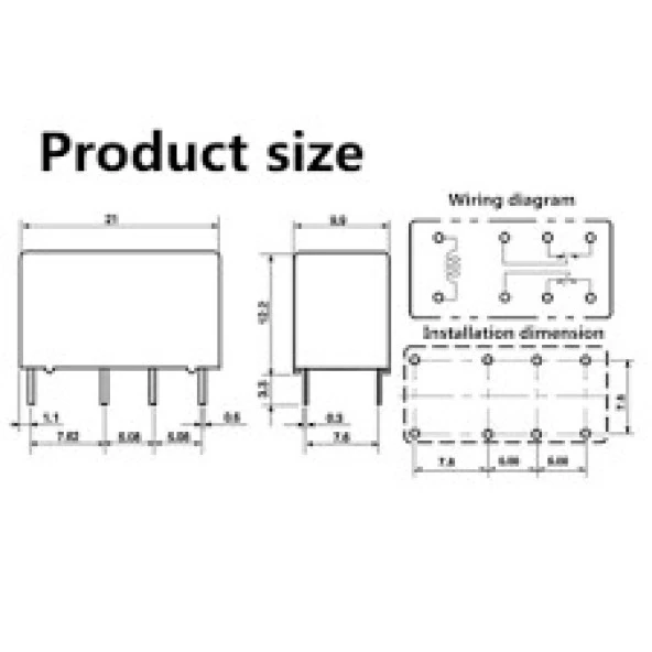 Hk19F-Dc 5V-Shg 5V Çift Kontak Telekom Röle - Resim 2