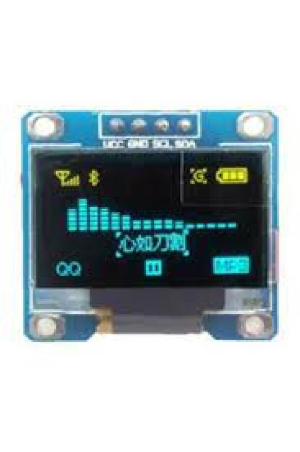 0.96 128X64 Ssd1306 12864 4 Pin I2C Oled Ekran Modülü (Sarı/Mavi) ürün görseli 1