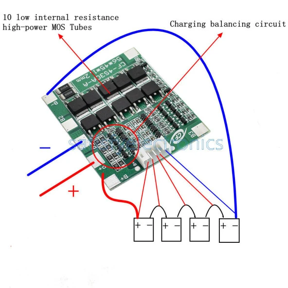 4S 30A 14.8V Bms Koruma Kartı ürün görseli 1