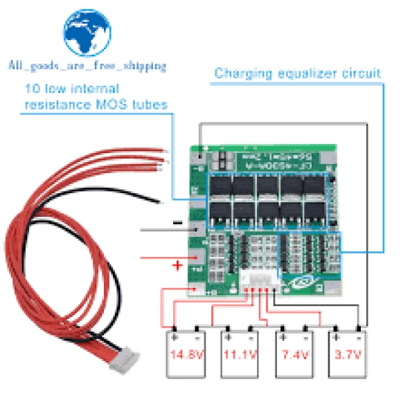 4S 30A 14.8V Bms Koruma Kartı - Resim 6
