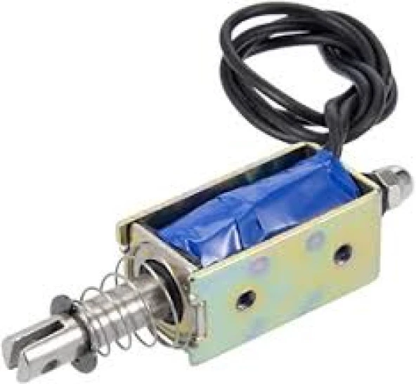 Dc 12V 1A 10Mm Strok İtmeli Çekmeli Tip Açık Çerçeve Solenoidi ürün görseli 1