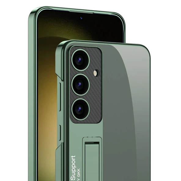Vendas Samsung Galaxy S24 Plus Kılıf Kamera Korumalı Şeffaf Tasarımlı Zore Lego Standlı Kapak - 12