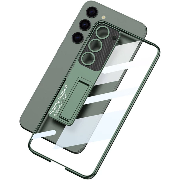 Vendas Samsung Galaxy S24 Plus Kılıf Kamera Korumalı Şeffaf Tasarımlı Zore Lego Standlı Kapak - 9