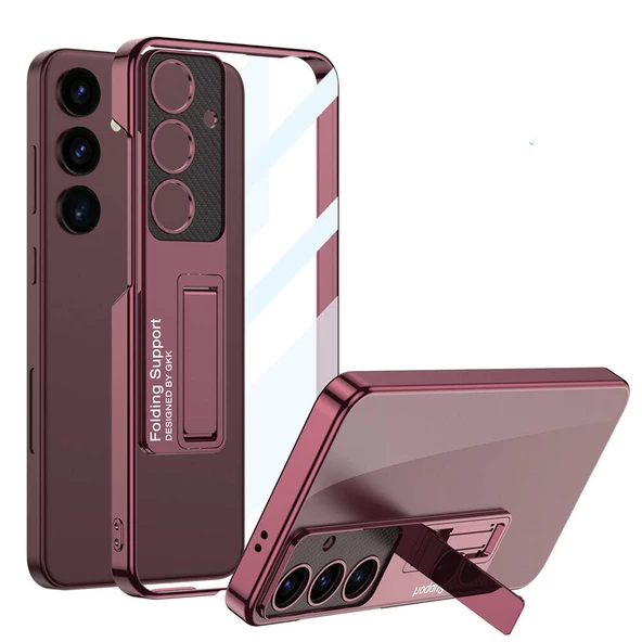 Vendas Samsung Galaxy S24 Plus Kılıf Kamera Korumalı Şeffaf Tasarımlı Zore Lego Standlı Kapak - 3