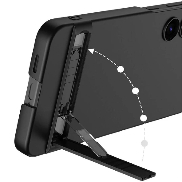 Vendas Samsung Galaxy S24 Plus Kılıf Zore Kamera Korumalı Dikey Standlı Ays Kapak - 5