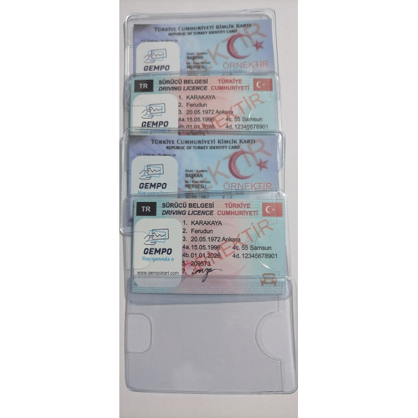 5 Adet Gempo Kimlik Kartlık ,Ehliyetlik,Kredi kartlık