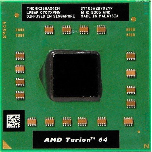 AMD Turion 64 MK 36 TMDMK36HAX4CM 2.00 Ghz İşlemci Cpu 2.EL