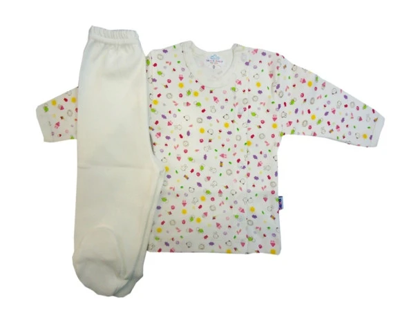 Sema Baby Bebek Pijama Takımı 0-3 Ay - Krem
