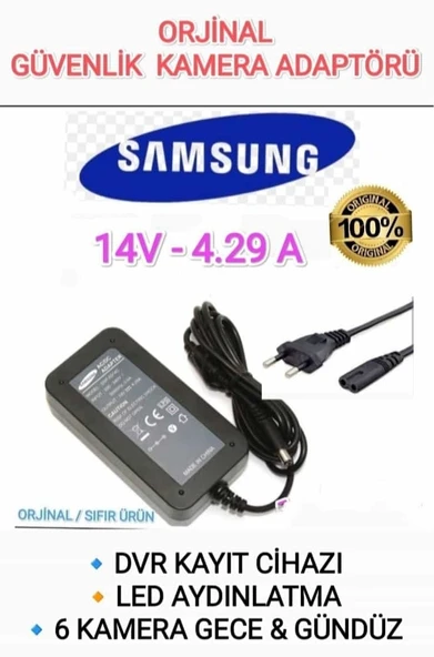 Samsung 14 Volt 4,29 A Monitör Adaptörü 5.5x2.5 Masa Tipi