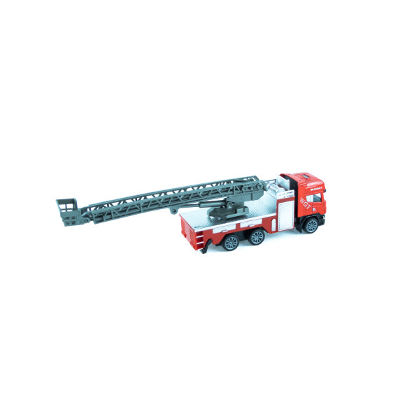 Oyuncak İtfaiye Kurtarma Kamyonu Metal Mini Çek Bırak 12 Cm - 3