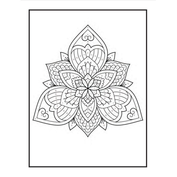 Sayılarla Mandala Boyama Kitabı  (100 MANDALA) - 7
