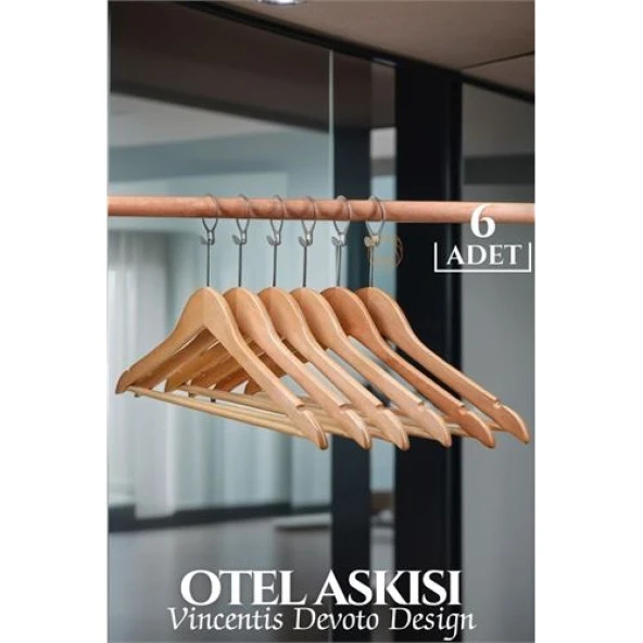 Transformacion Otel Tip Askı 6 lı Set Ahşap Vincentis Devoto Design 719598