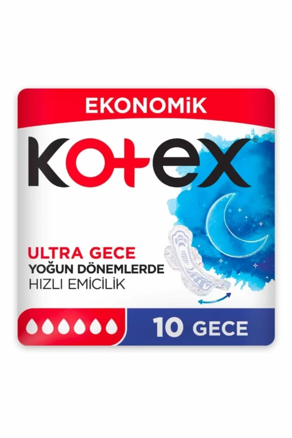 Kotex Ultra Double Gece Ped 10 Adet