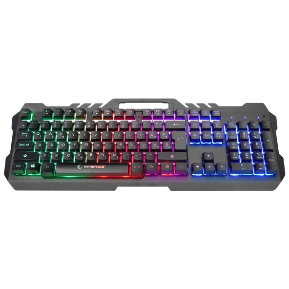 Rampage Kb-R57 X-Jammer Gökkuşağı Aydınlatmalı Usb Tam Türkçe Gaming Oyuncu Klavyesi - 4