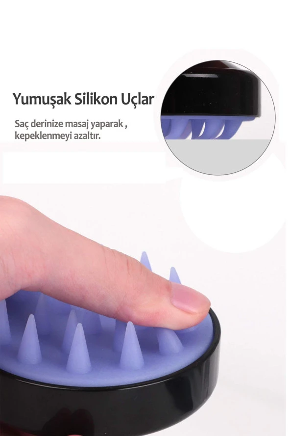Prodiva Duş Fırçası Saç Bakım ve Masaj Fırçası - Siyah - 3