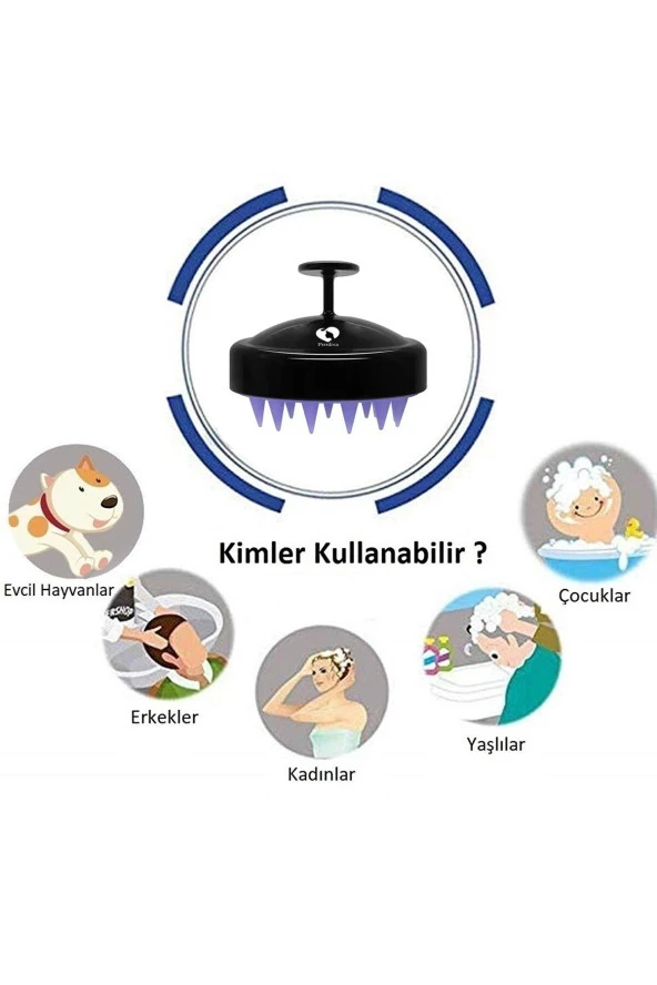 Prodiva Duş Fırçası Saç Bakım ve Masaj Fırçası - Siyah - 4
