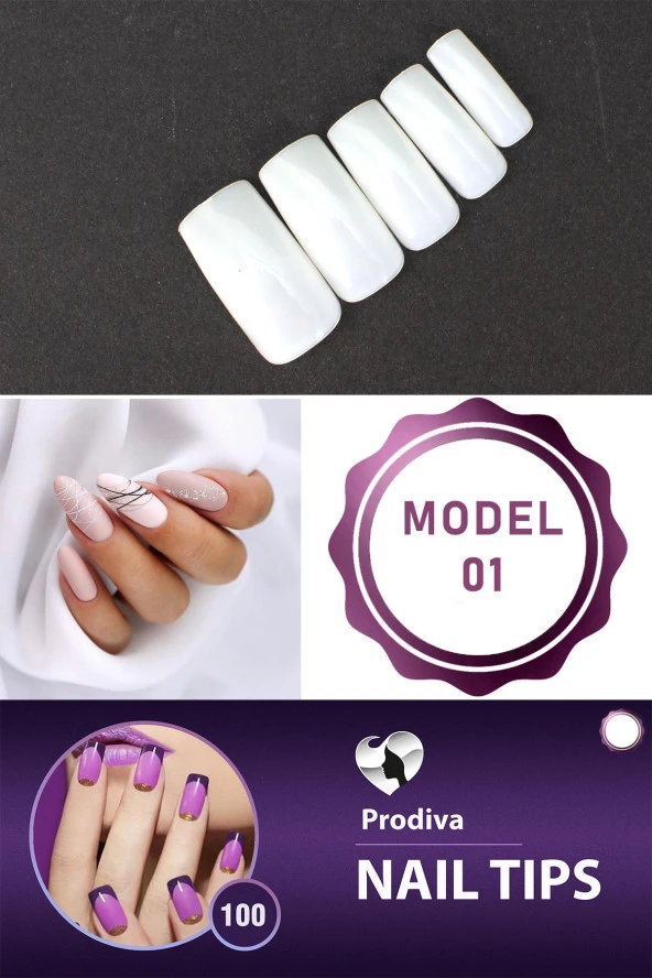 Prodiva 100'lü Kutulu Takma Tırnak - Nail Tips 1 No - 2