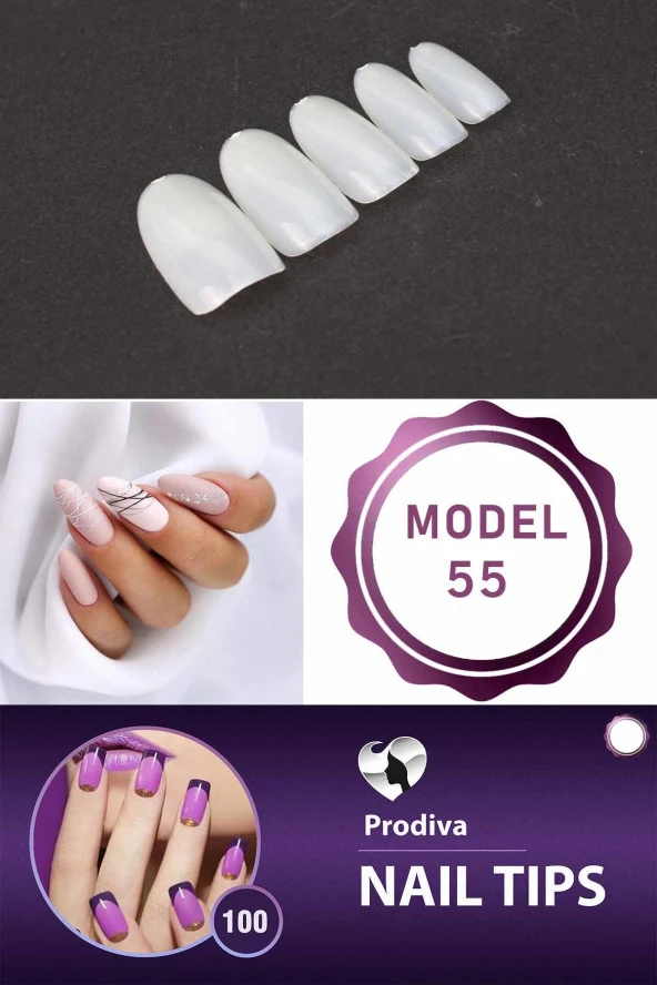 Prodiva 100'lü Kutulu Takma Tırnak - Nail Tips 55 No - 2