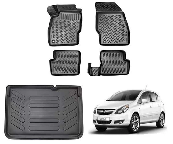 Opel Corsa D 2006-2014 Rizline 3D Paspas ve Bagaj Havuzu ürün görseli