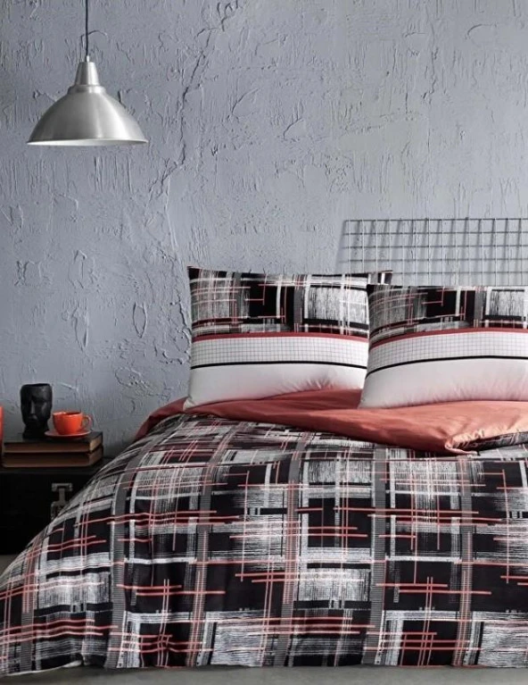 Özdilek Çift Kişilik Ranforce Nevresim Takımı Cuadrado Turuncu ürün görseli