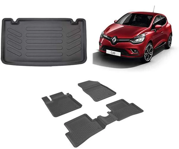 Renault Clio 4 2012-2019 4.5d Sahler Paspas Ve Rizline 3D Bagaj Havuzu Seti ürün görseli