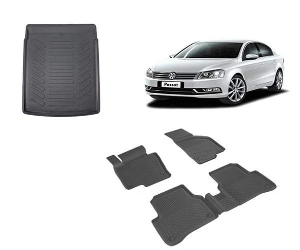 Volkswagen Passat B7 2011-2014 4.5D Havuzlu Paspas Rizline 3D Bagaj Havuzu Set ürün görseli