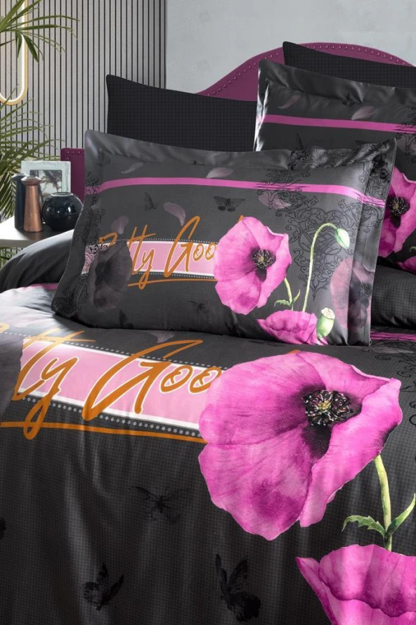 DİJİTAL SATEN ÇİFT KİŞİLİK NEVRESİM TAKIMI PRETTY - Resim 3