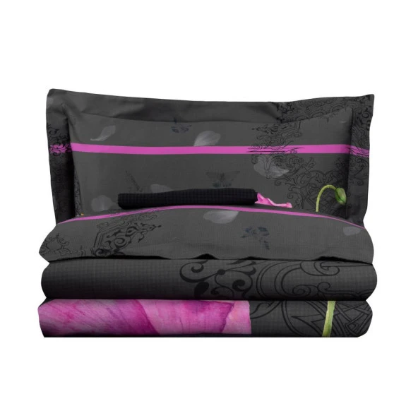 DİJİTAL SATEN ÇİFT KİŞİLİK NEVRESİM TAKIMI PRETTY - Resim 5