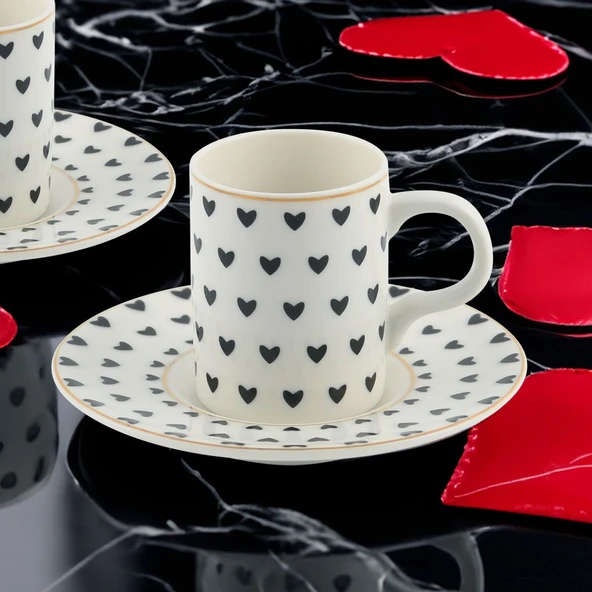 GÜRAL PORSELEN Camelia 2 Kişilik 4 Parça Kahve Fincan Takımı 6656 - Resim 3