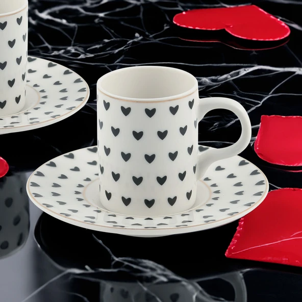 GÜRAL PORSELEN Camelia 2 Kişilik 4 Parça Kahve Fincan Takımı 6656 - Resim 2