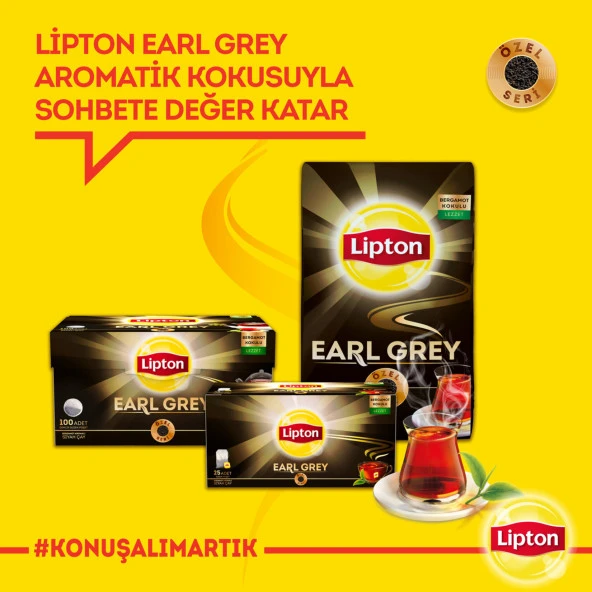 Lipton Earl Grey Bergamot Aromalı Demlik Poşet Çay 100'lü 4 Paket - 3