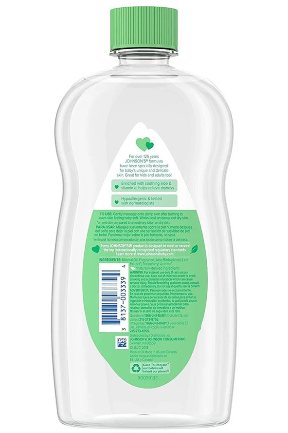 Johnsons Aloe & Vitamin E Bebek Yağı 591ML - 2