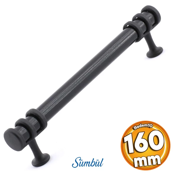Sümbül Mobilya Mutfak Dolabı Çekmece Dolap Kulpları Kapak Kulpu Kulbu Siyah 160 mm Metal Kulp