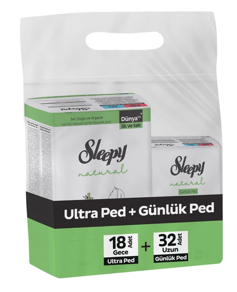 Sleepy Natural Hijyenik Ped Gece 18'li + Günlük Ped Uzun 32'li