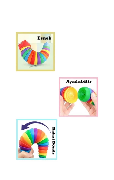 Bebek Oyuncakları Söküp Takılabilen Tırtıl Eğitici ve Eğlendirici Rengarenk Tırtıl - 2