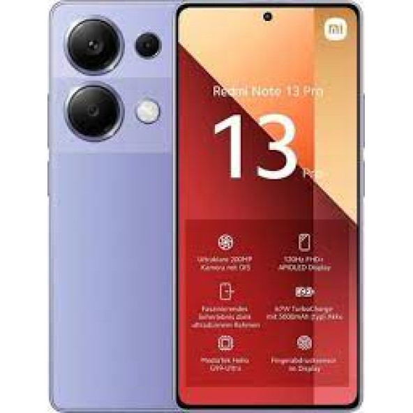 XİAOMİ REDMİ NOTE 13 PRO 8/256 GB LAVENDER PURPLE  AKILLI CEP TELEFONU (XİAOMİ TÜRKİYE GARANTİLİ)