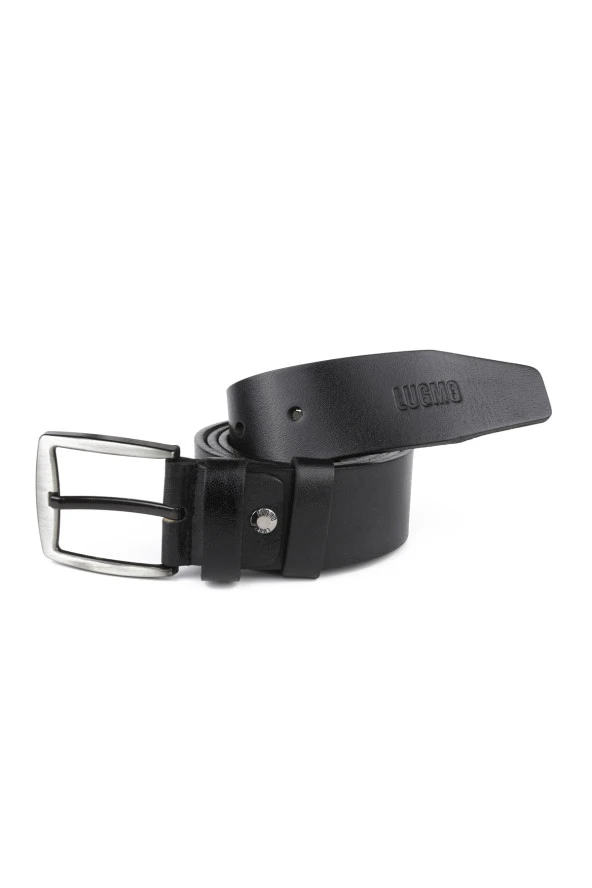 Hakiki Deri Erkek Kemer Extra Yumuşak 4,5 cm Kot Siyah - Resim 3